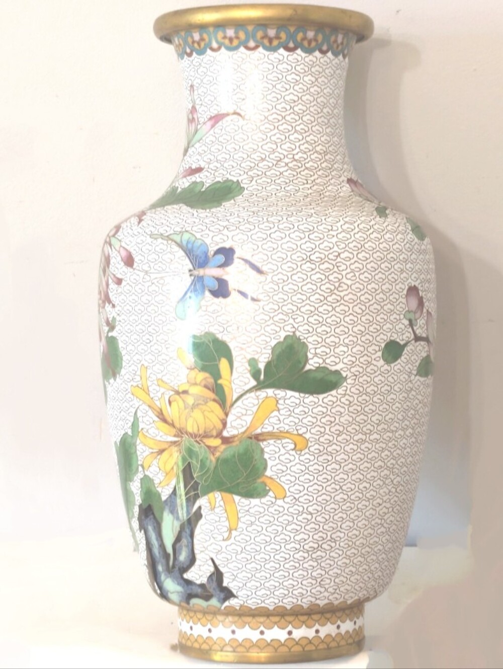 Large Vintage Cloisonne Urn/Vase - Picture 2 of 10